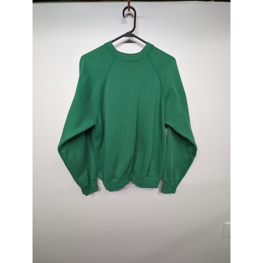 VTG 90s Tultex Large Pullover Crewneck Sweatshirt Jumper Green 50/50 USA